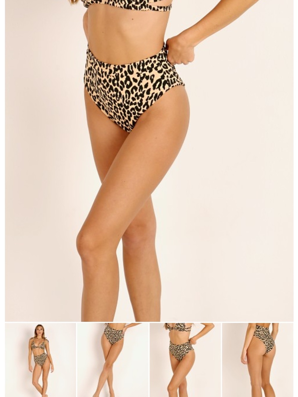 Montce Swim Leopard High Waist Bikini Bottoms. Size XS.